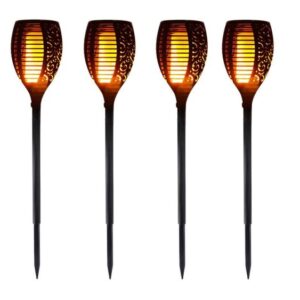چراغ باغی خورشیدی طرح مشعل 80cm مدل XF6006 (پک چهار عددی)